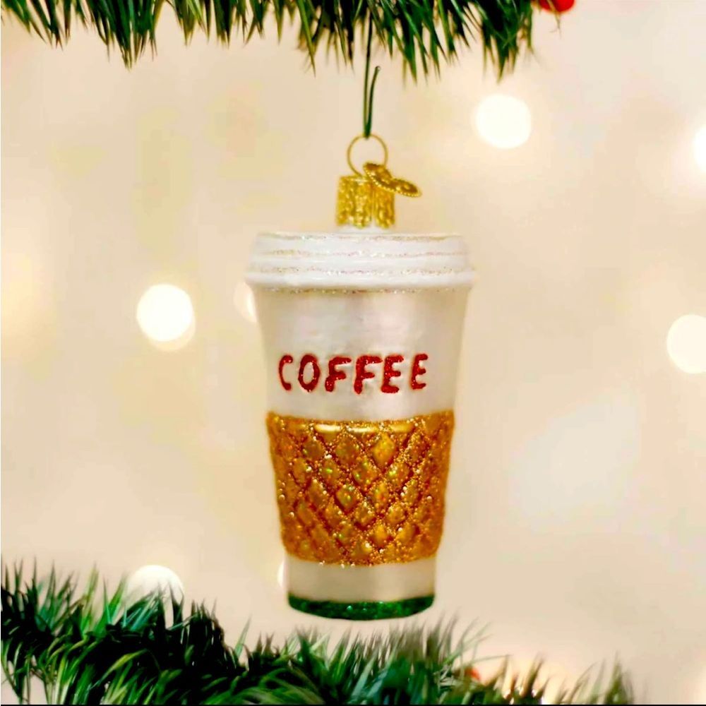 Old World Christmas Coffee To Go Ornament 2011 NWT